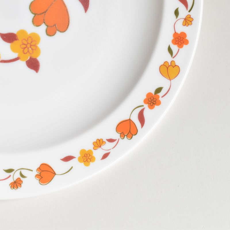 Vintage Plate Arcopal Fleur Orange (Orange Flower) B