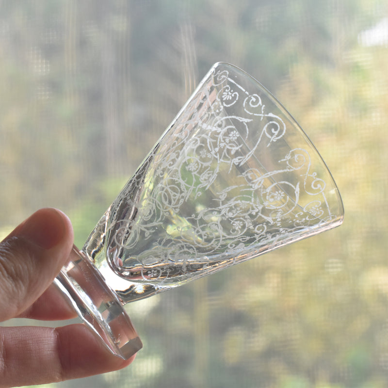 ヴィンテージクリスタルガラス スモールワイングラス