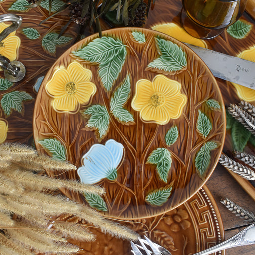 ヴィンテージデザートプレート ディゴワン＆サルグミンヌ バルボティーヌ イェローフラワー