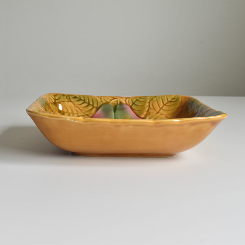 Vintage Square Plate Digoin & Sarreguemines Barbotine