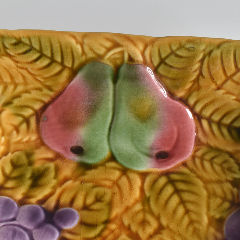 Vintage Square Plate Digoin & Sarreguemines Barbotine