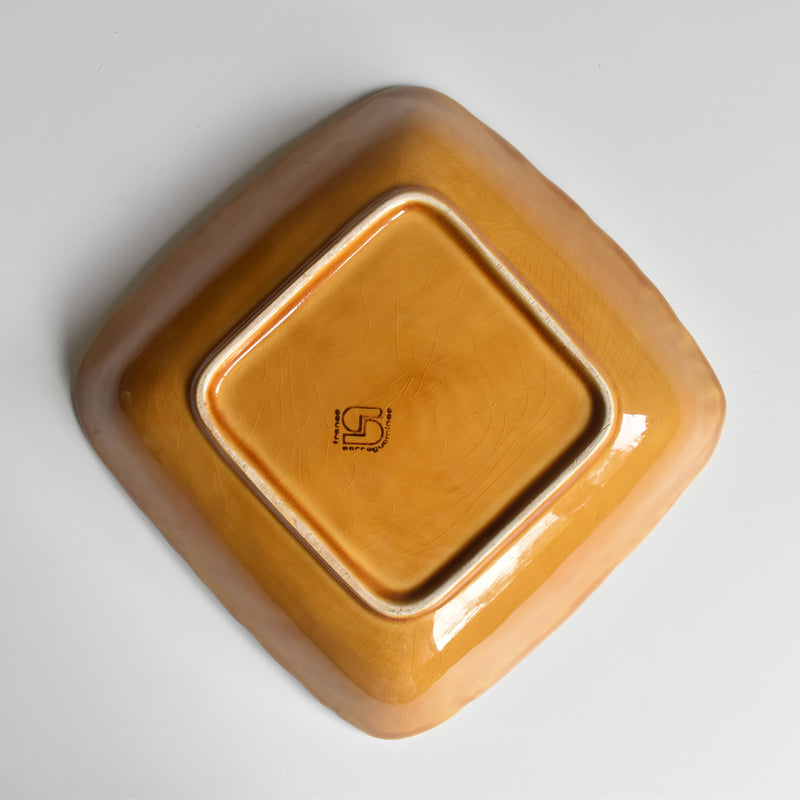 Vintage Square Plate Digoin & Sarreguemines Barbotine