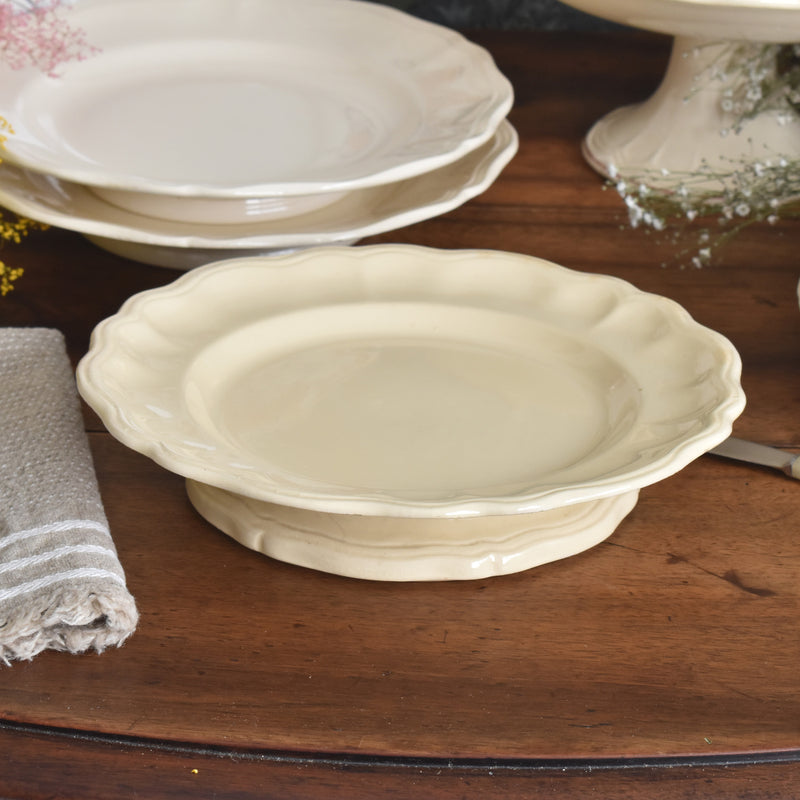 ヴィンテージ脚付きプレート ロンシャン 花リム