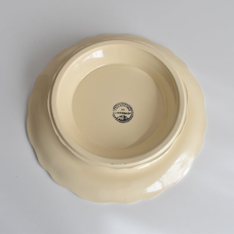 ヴィンテージ脚付きプレート ロンシャン 花リム