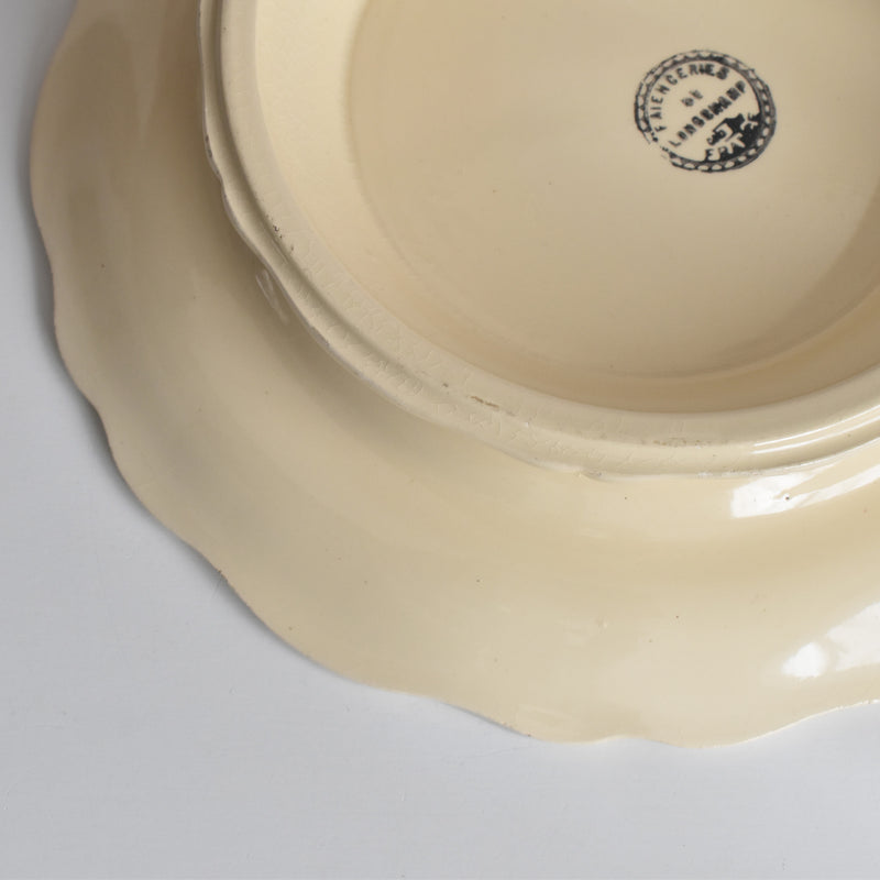 ヴィンテージ脚付きプレート ロンシャン 花リム