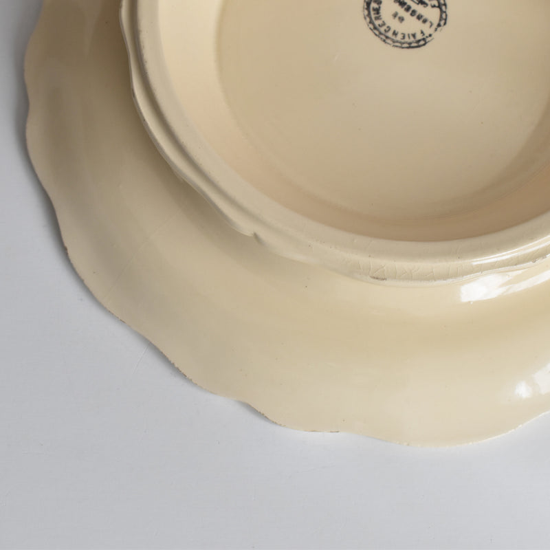 ヴィンテージ脚付きプレート ロンシャン 花リム