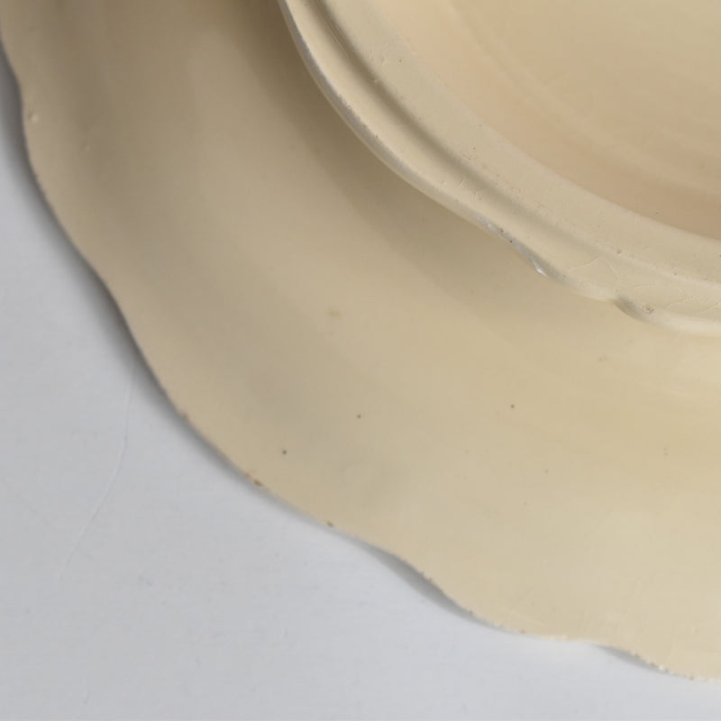 ヴィンテージ脚付きプレート ロンシャン 花リム