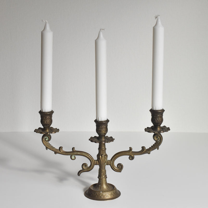 Vintage Brass 3-Candle Holder