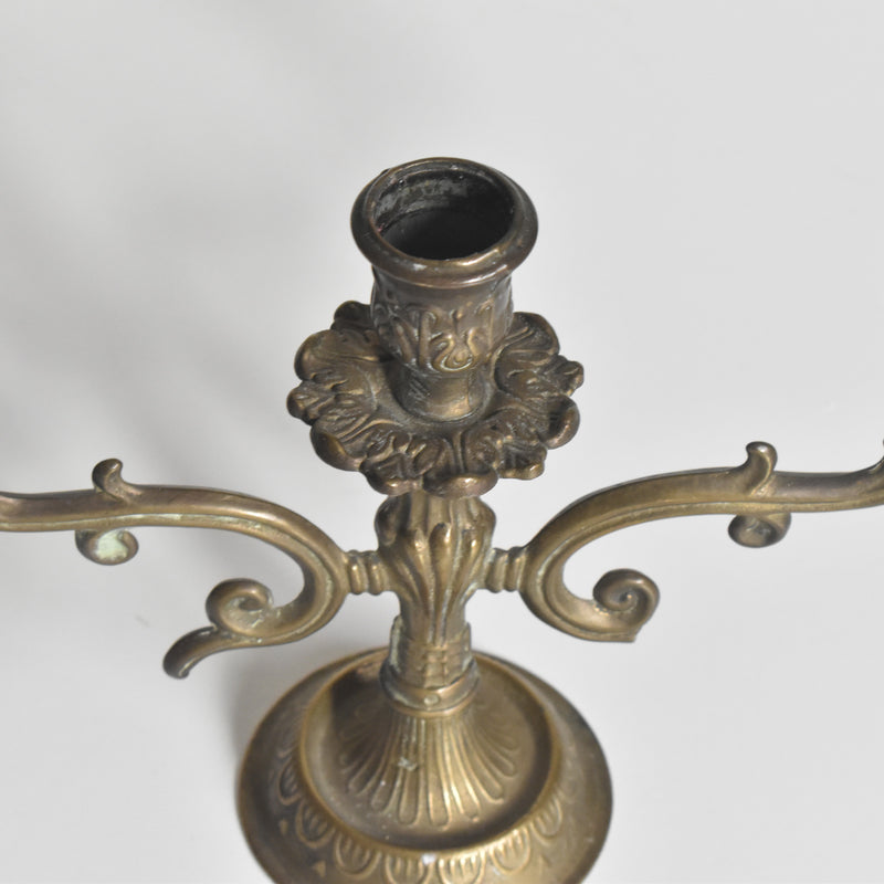Vintage Brass 3-Candle Holder