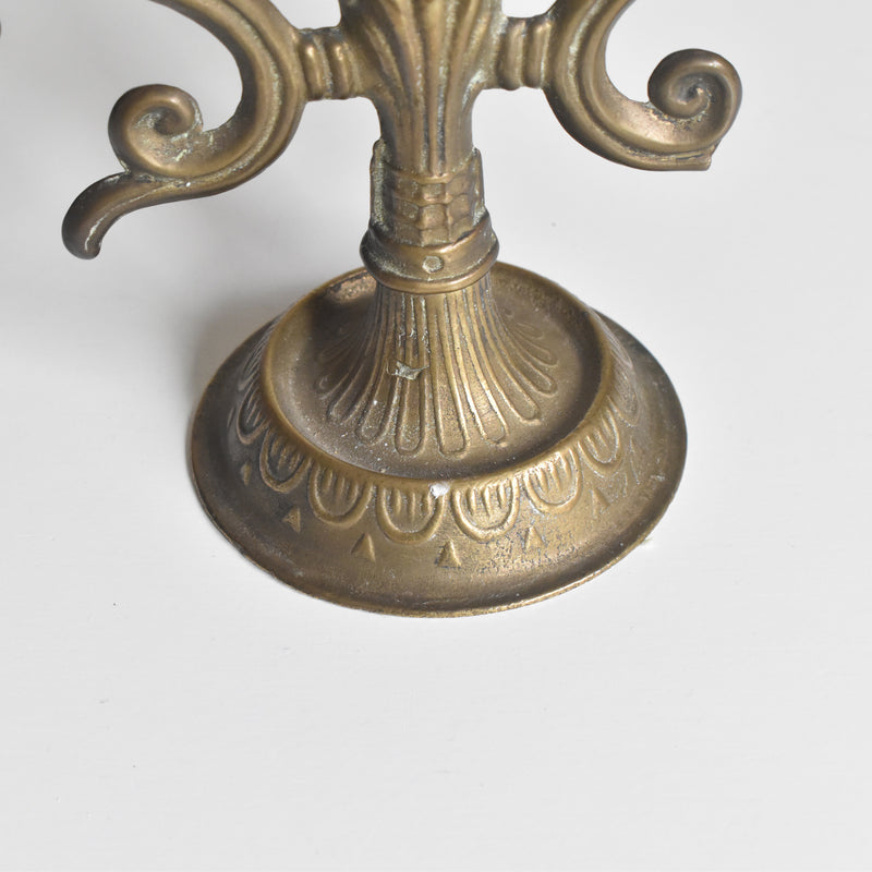 Vintage Brass 3-Candle Holder