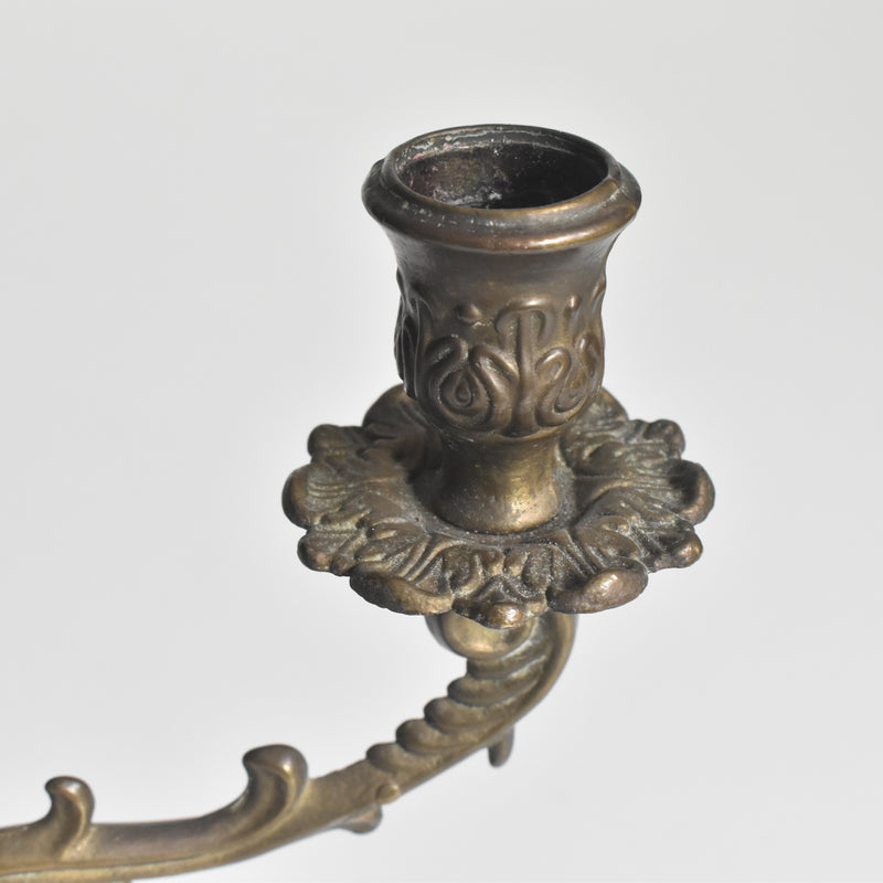 Vintage Brass 3-Candle Holder