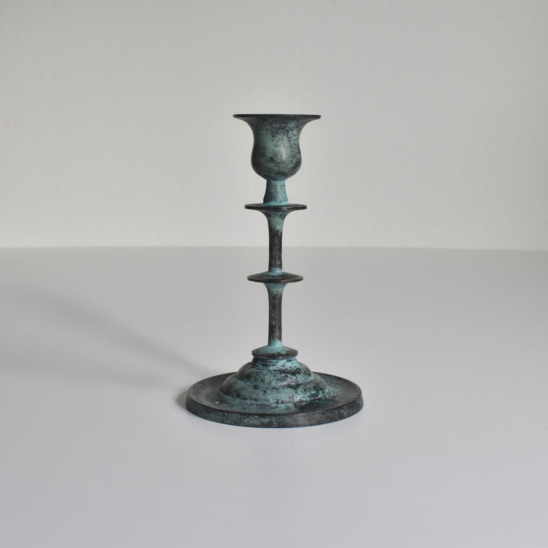 Vintage Candle Holder Brass Patina