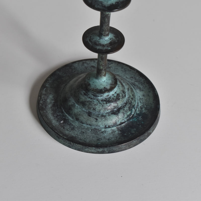 Vintage Candle Holder Brass Patina
