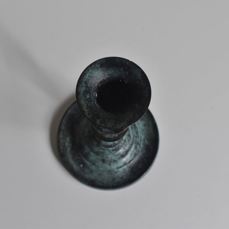 Vintage Candle Holder Brass Patina