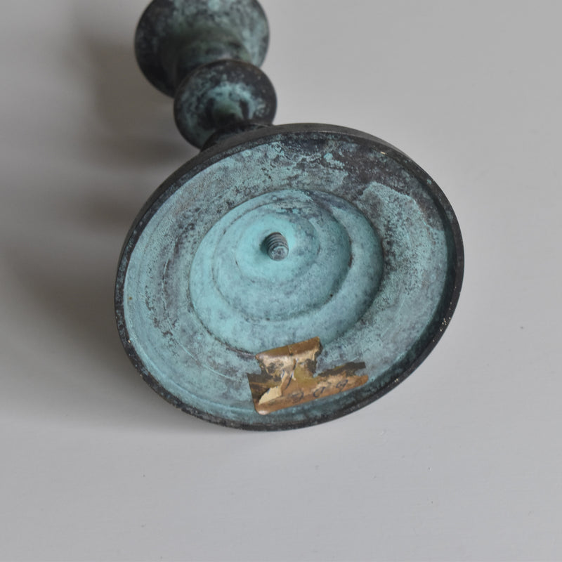 Vintage Candle Holder Brass Patina