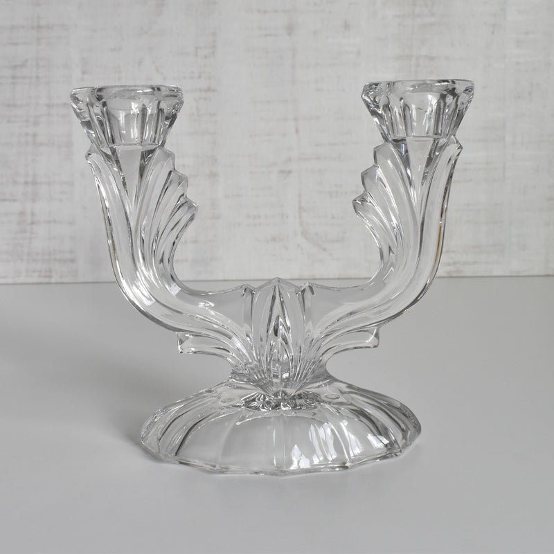 Vintage Crystal Glass Candle Holders