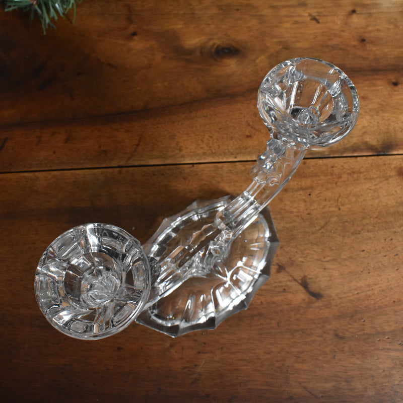 Vintage Crystal Glass Candle Holders