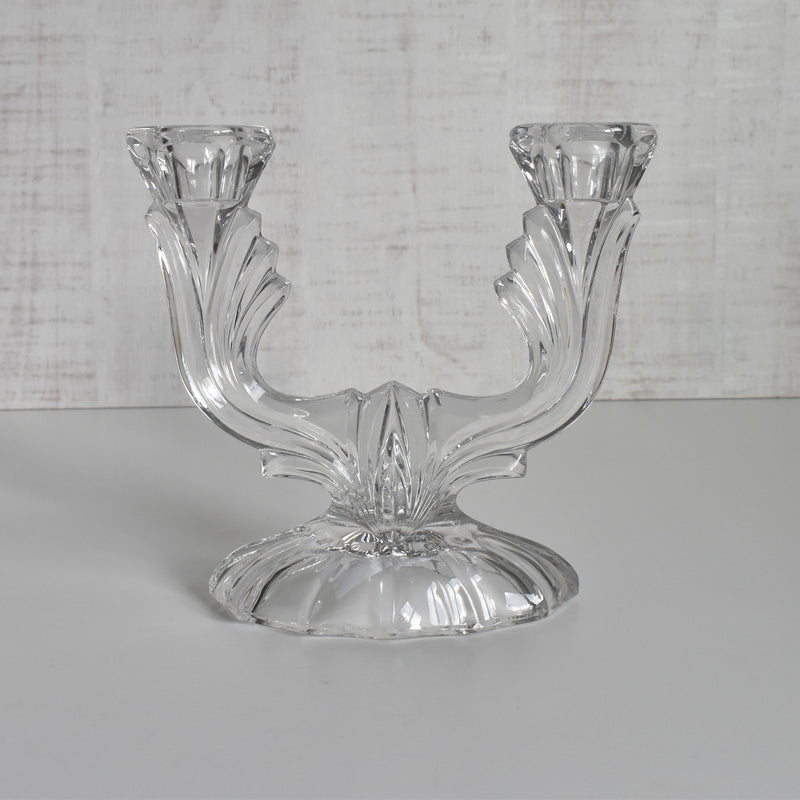 Vintage Crystal Glass Candle Holders