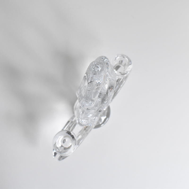 Vintage Crystal Glass Candle Holder CRISTALLERIE VANNES LE CHATEL