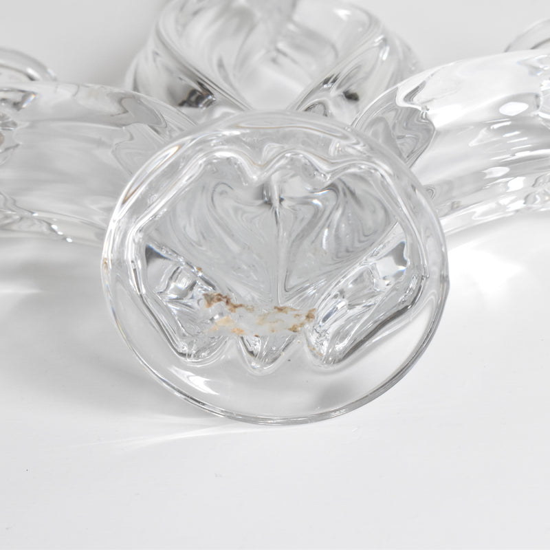 Vintage Crystal Glass Candle Holder CRISTALLERIE VANNES LE CHATEL