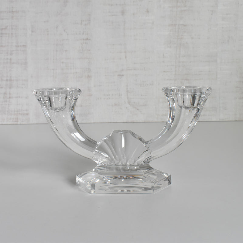 Vintage Candle Holder VAL ST LAMBERT Crystal Glass