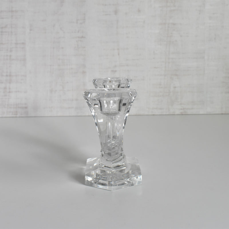 Vintage Candle Holder VAL ST LAMBERT Crystal Glass
