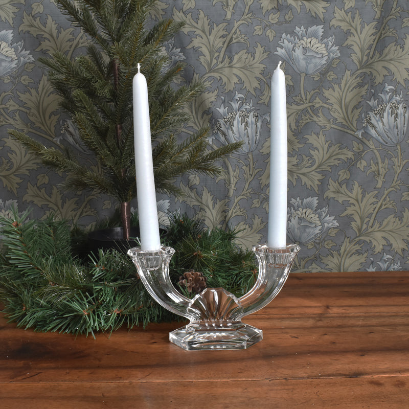 Vintage Candle Holder VAL ST LAMBERT Crystal Glass