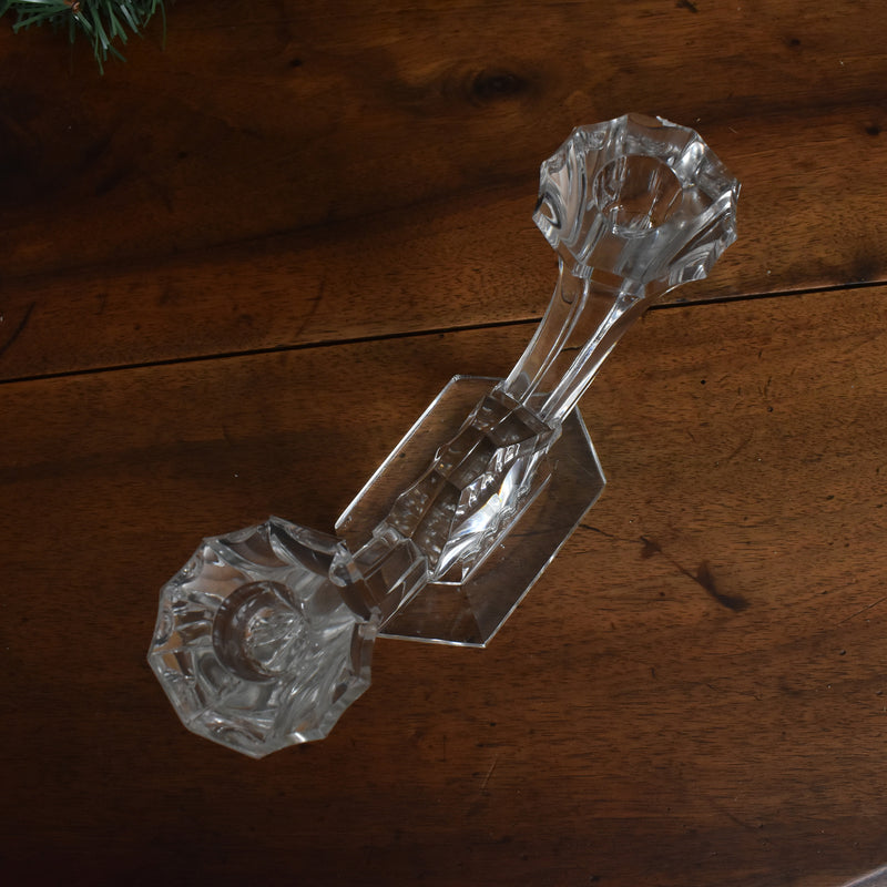 Vintage Candle Holder VAL ST LAMBERT Crystal Glass