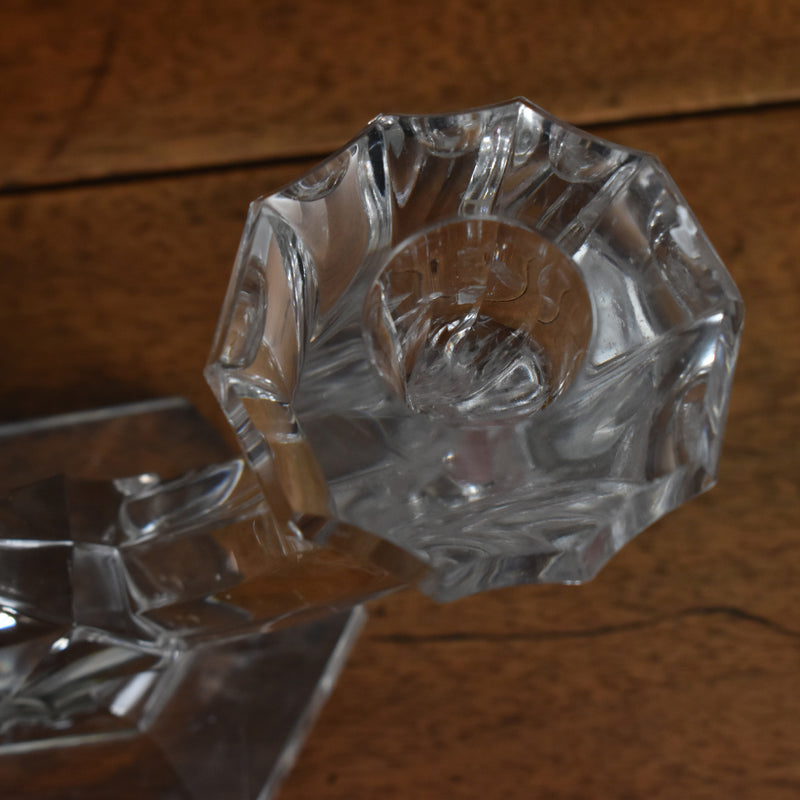 Vintage Candle Holder VAL ST LAMBERT Crystal Glass