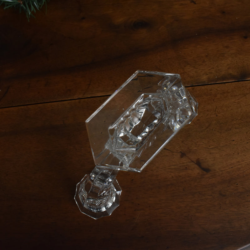 Vintage Candle Holder VAL ST LAMBERT Crystal Glass