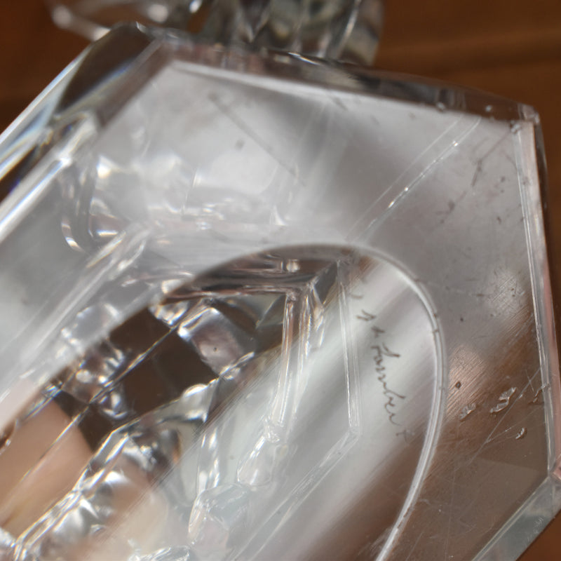 Vintage Candle Holder VAL ST LAMBERT Crystal Glass