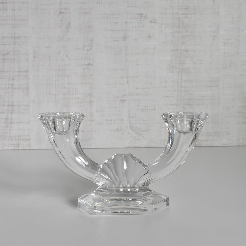 Vintage Candle Holder VAL ST LAMBERT Crystal Glass