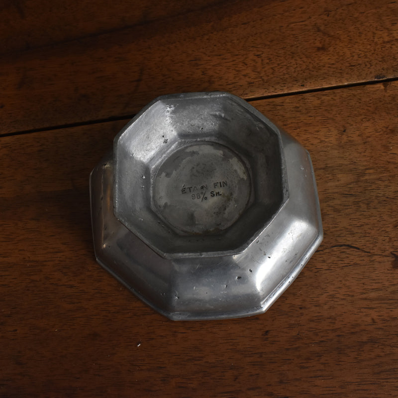 Vintage Pewter Octagonal Coupe