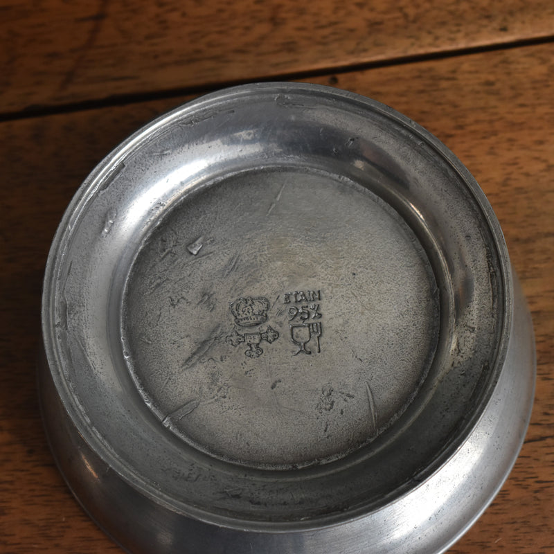 Vintage Pewter Candle Holder Coupe
