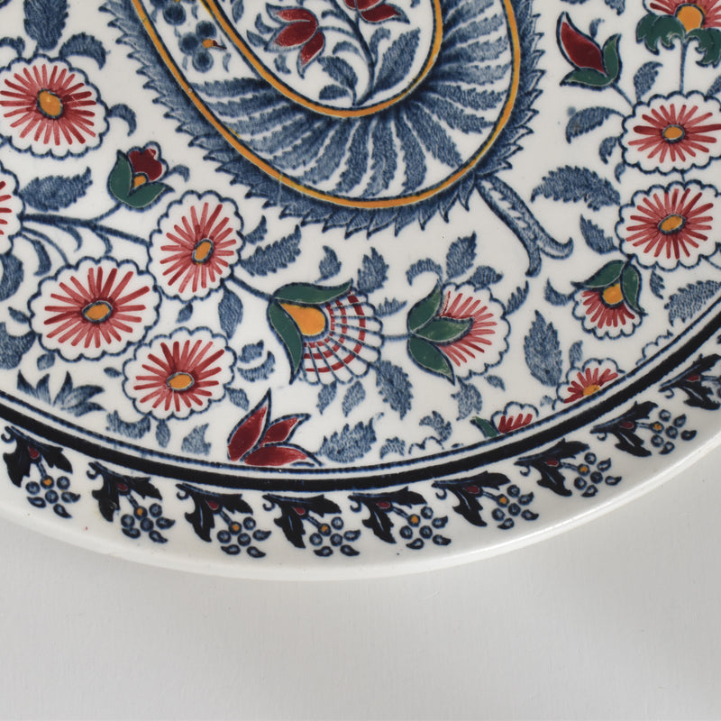Vintage Cheese Plate with Handle Gien Cachemire