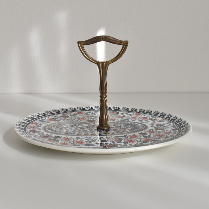 Vintage Cheese Plate with Handle Gien Cachemire