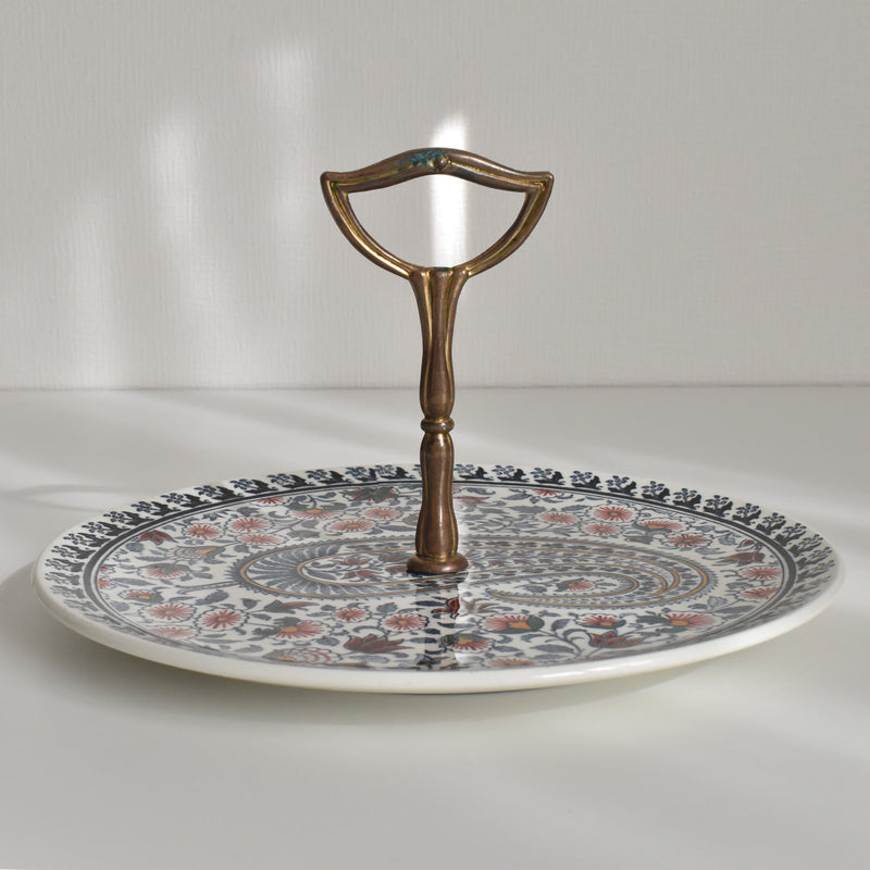 Vintage Cheese Plate with Handle Gien Cachemire