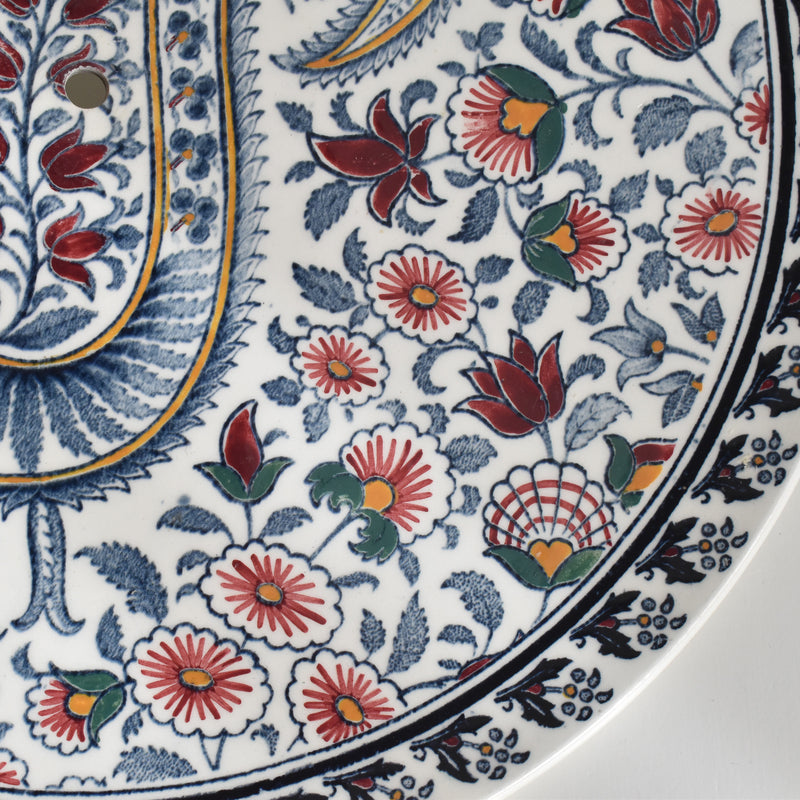 Vintage Cheese Plate with Handle Gien Cachemire