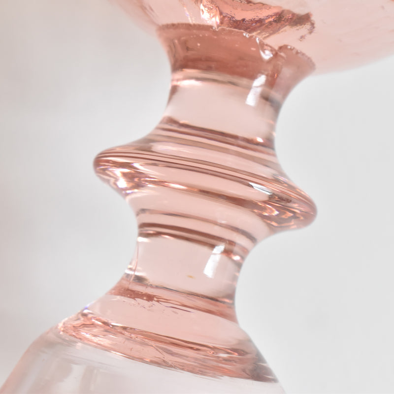 Vintage Pink Crystal Chalice Vase