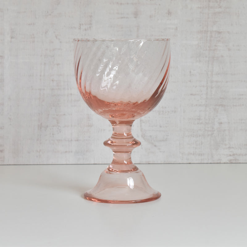 Vintage Pink Crystal Chalice Vase