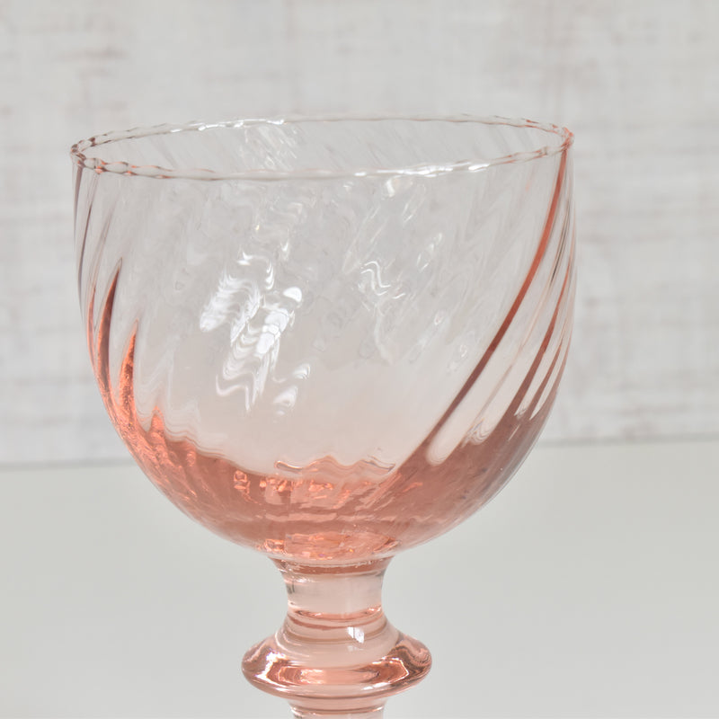 Vintage Pink Crystal Chalice Vase