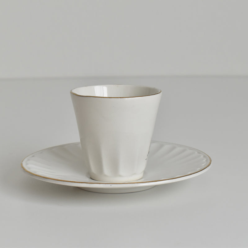 Vintage Coffee Cup & Saucer Digoin & Sarreguemines Hardy A