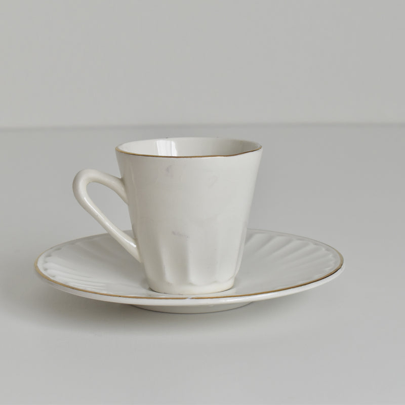 Vintage Coffee Cup & Saucer Digoin & Sarreguemines Hardy A