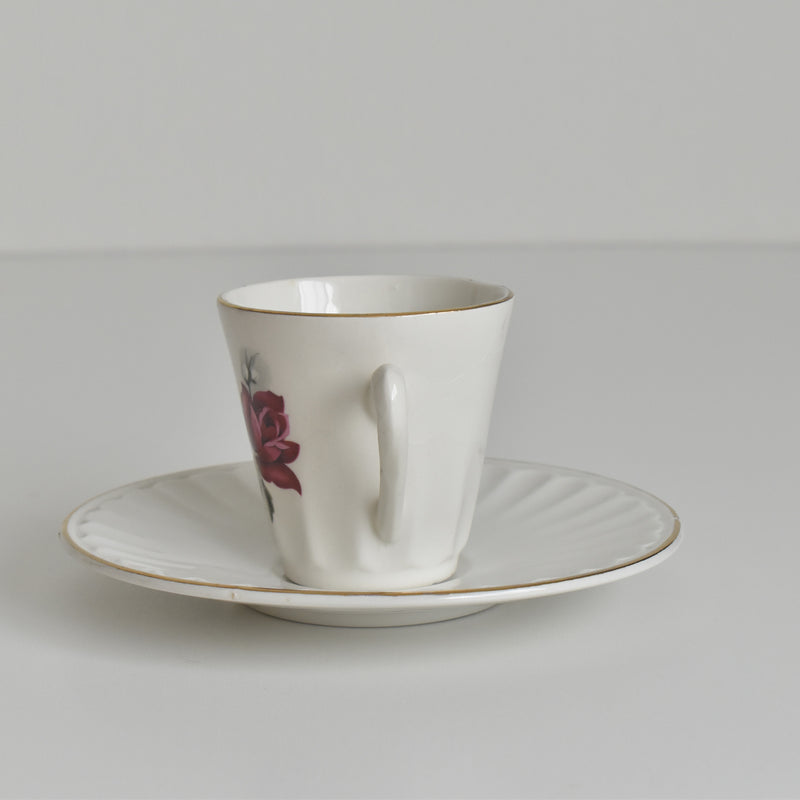 Vintage Coffee Cup & Saucer Digoin & Sarreguemines Hardy A