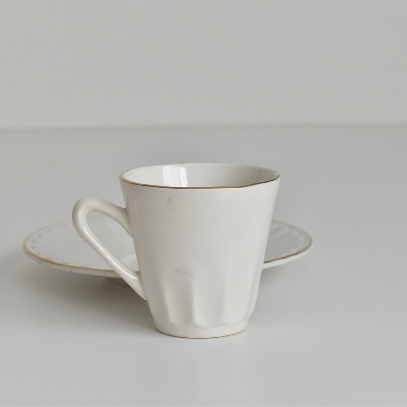 Vintage Coffee Cup & Saucer Digoin & Sarreguemines Hardy A