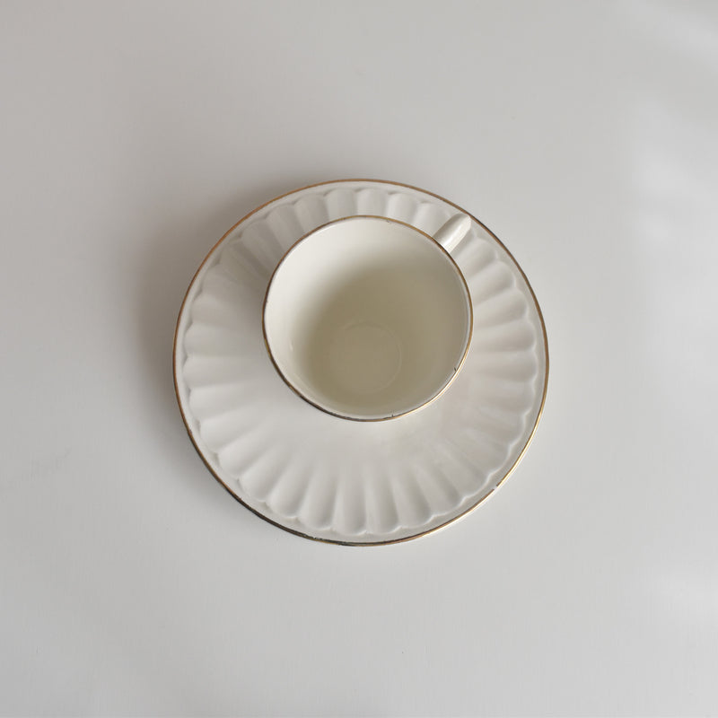 Vintage Coffee Cup & Saucer Digoin & Sarreguemines Hardy A