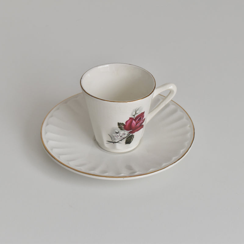Vintage Coffee Cup & Saucer Digoin & Sarreguemines Hardy B