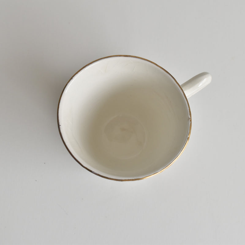 Vintage Coffee Cup & Saucer Digoin & Sarreguemines Hardy B