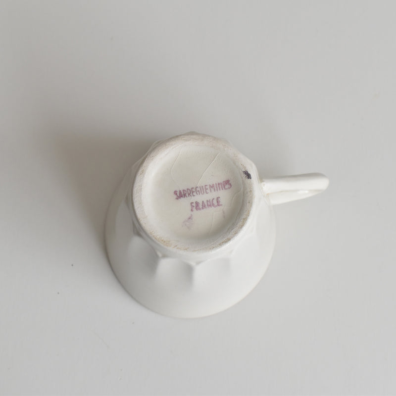 Vintage Coffee Cup & Saucer Digoin & Sarreguemines Hardy B