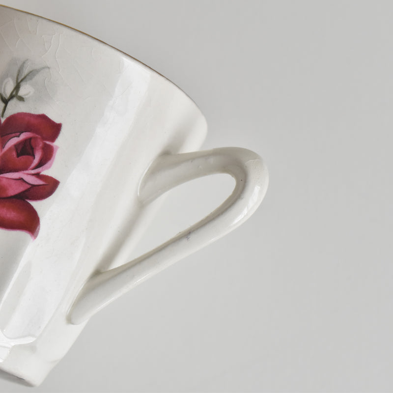 Vintage Coffee Cup & Saucer Digoin & Sarreguemines Hardy B